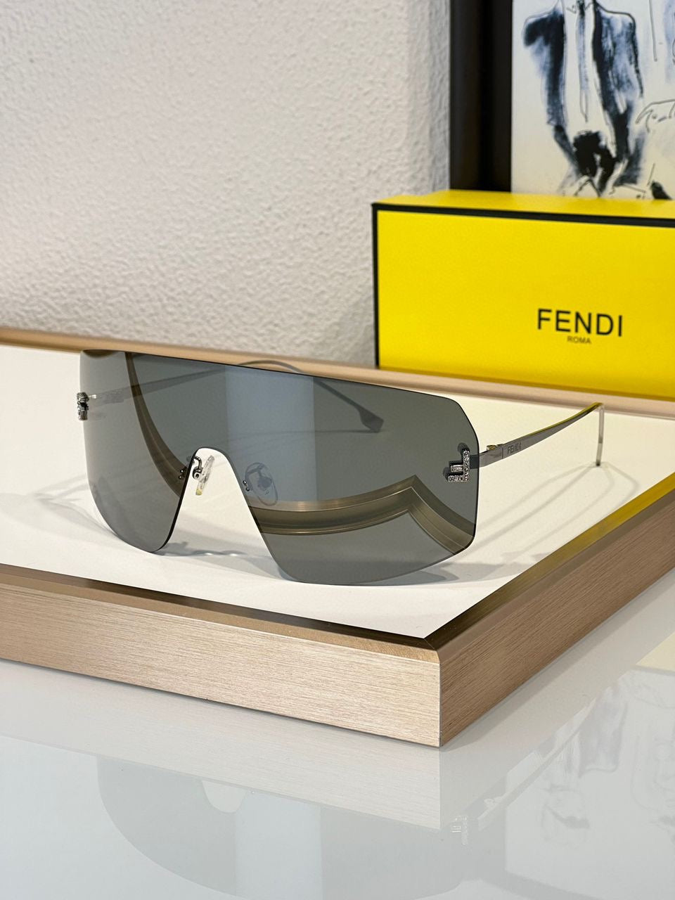 Fendi 2024 First Mask FE 4121 US 28G Shield Sunglasses Women's✨ - buyonlinebehappy