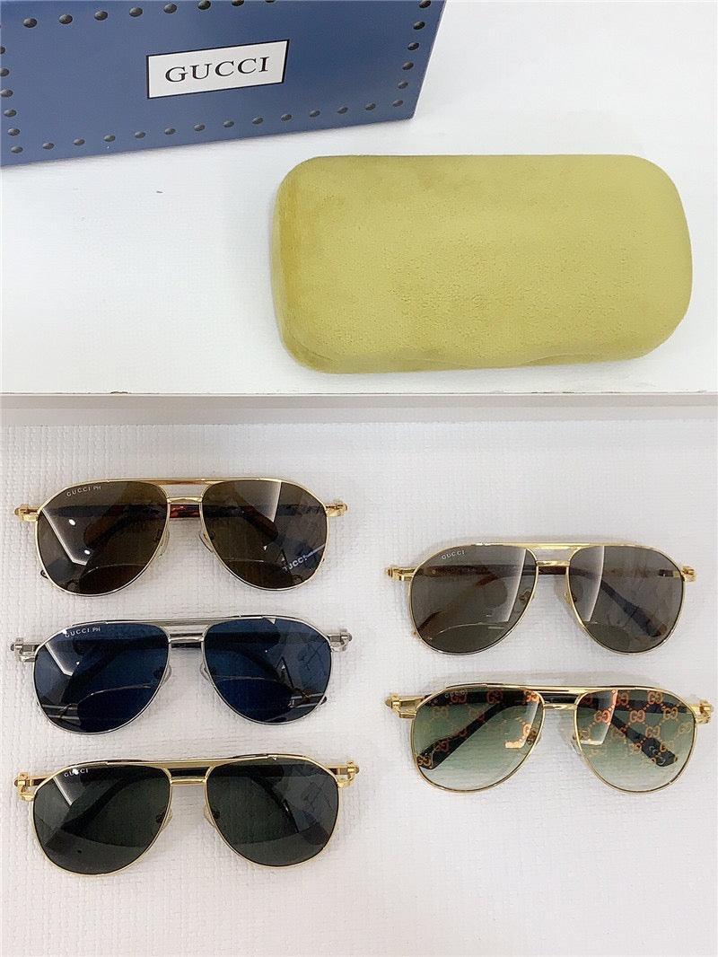 GUCCI GG1220S Gold-Gold-Brown Unisex Clear Sunglasses ✨ - buyonlinebehappy