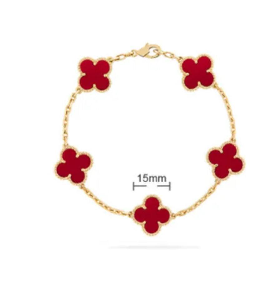 Van Cleef Vintage Alhambra Bracelet 18K Gold Plated Women's Jewelry 19 models✨ - buyonlinebehappy