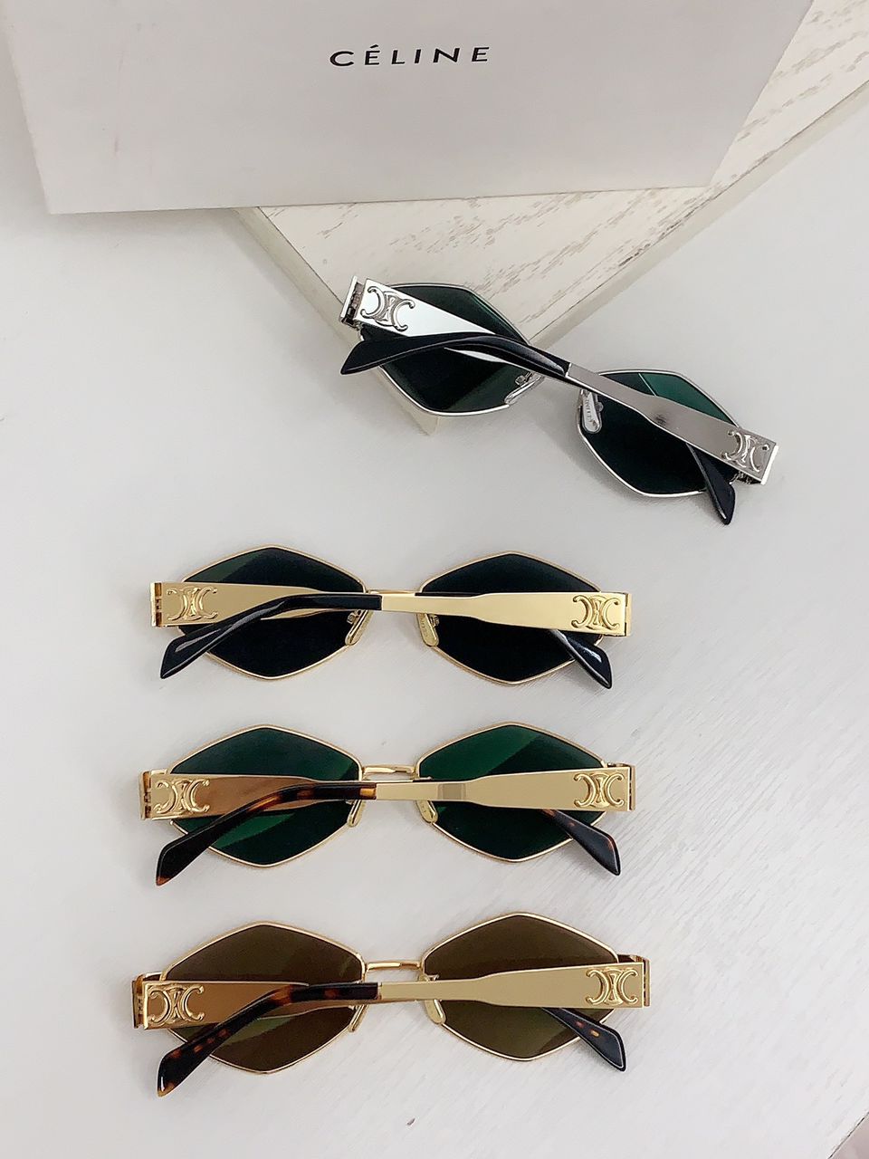 -  CELINE Triomphe hexagon-frame gold-tone and tortoiseshell acetate sunglasses ✨ - buyonlinebehappy