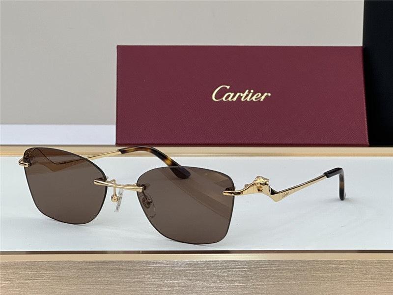 CARTIER CT 0120 - Trouserer - Platinum-Gold Sunglasses Men's Sunglasses 👑 - buyonlinebehappy