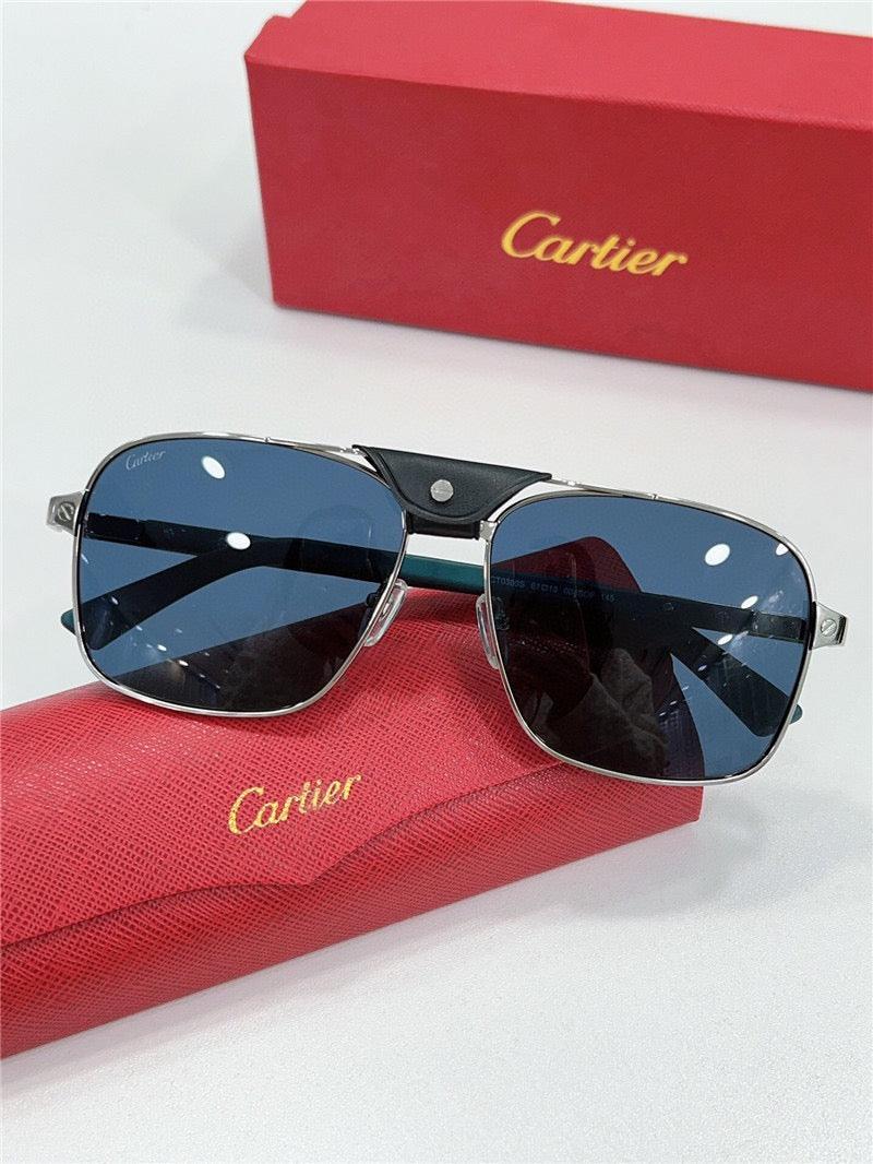 CARTIER SANTOS CT0389S Horn Men's SUNGLASSES 👑 - buyonlinebehappy