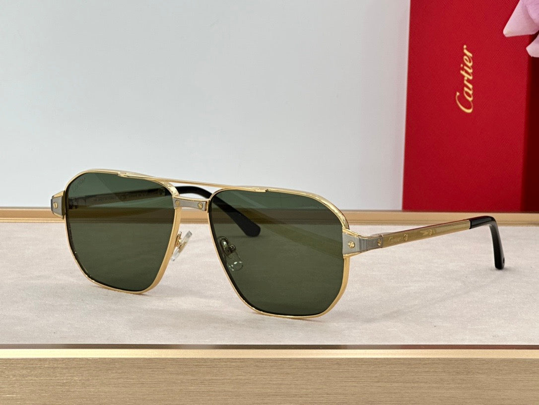 Cartier Exception POLARISED CT0424S 001 Sunglasses Pilot 59-15-140 ✨ - buyonlinebehappy