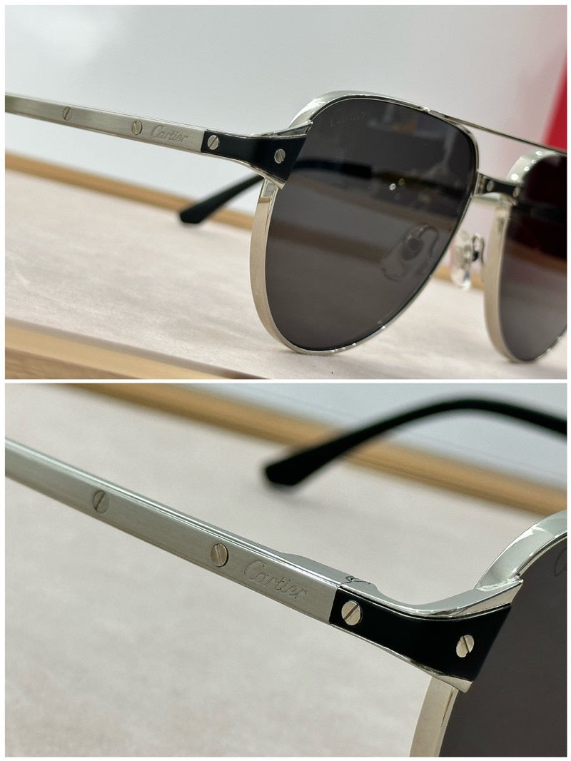 Cartier Exception POLARISED CT0425S 001 Sunglasses Pilot 59-16-140 ✨ - buyonlinebehappy