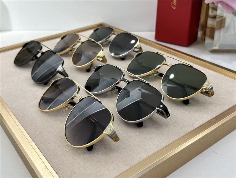 Cartier Exception POLARISED CT0425S 001 Sunglasses Pilot 59-16-140 ✨ - buyonlinebehappy