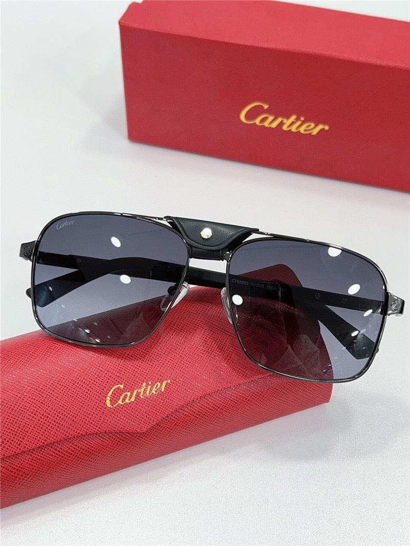 CARTIER SANTOS CT0389S Horn Men's SUNGLASSES 👑 - buyonlinebehappy