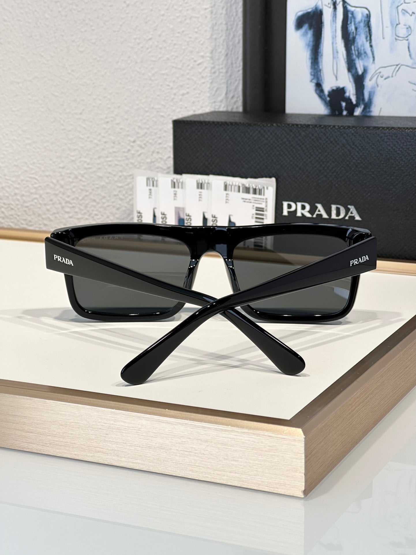 Prada PR A10S Rectangular Brown POLARISED Men's Sunglasses  🟥 - buyonlinebehappy