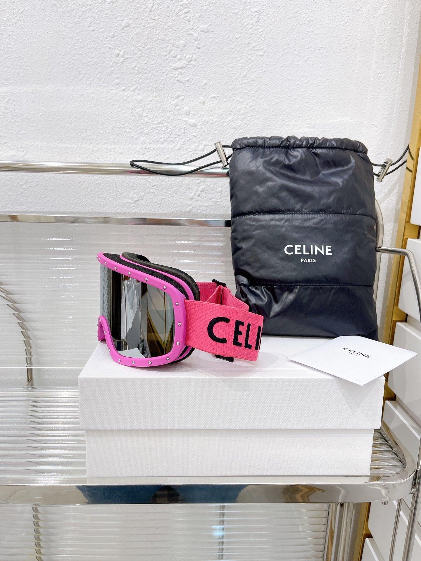 CELINE EYEWEAR Studded Ski Goggles Sunglasses ✨
