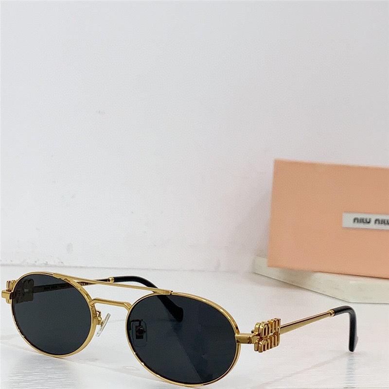 Miu Miu MU54ZS Oval Gold-Black Frame 53mm Women's Sunglasses✨ - buyonlinebehappy