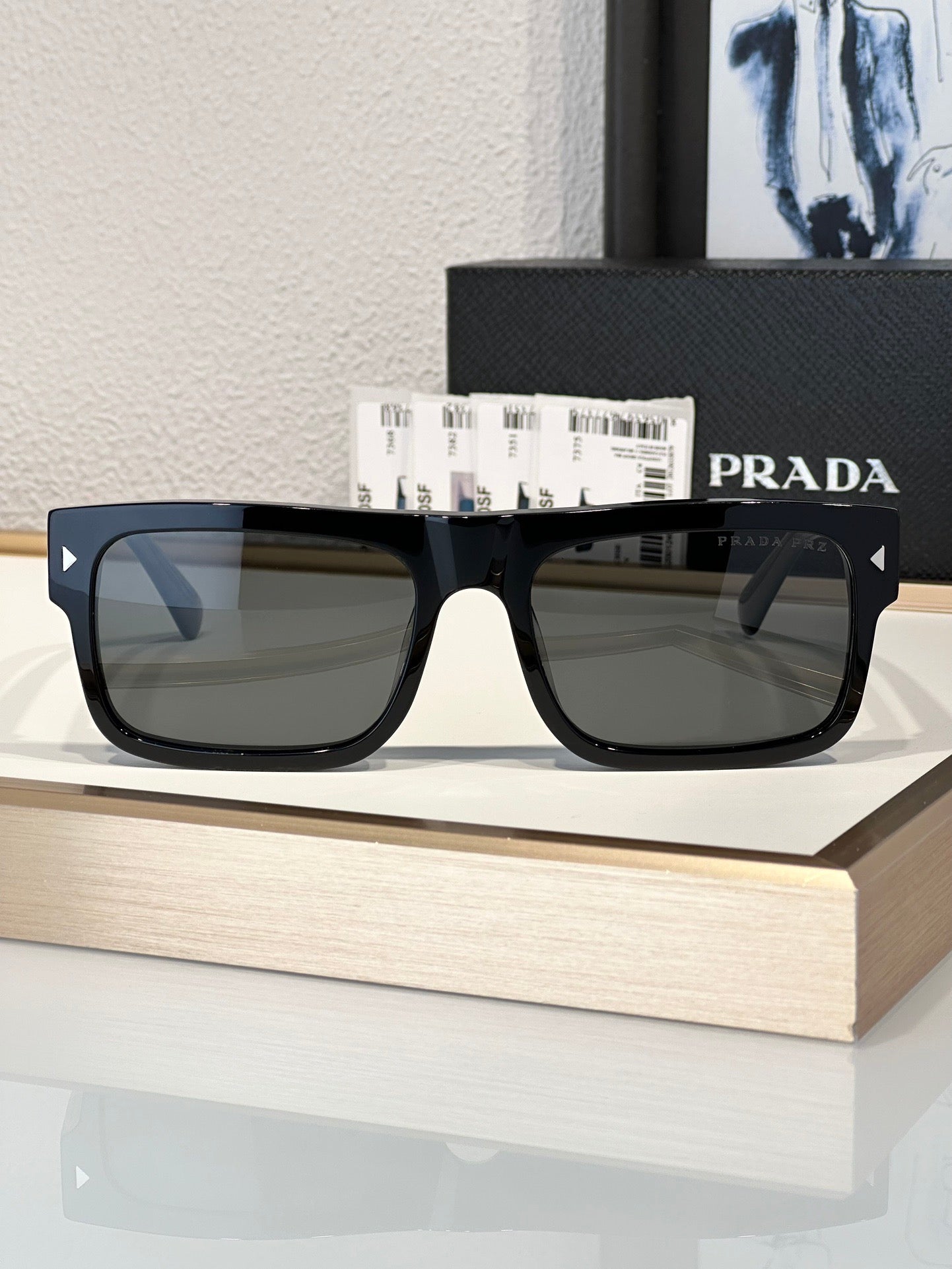 Prada PR A10S Rectangular Brown POLARISED Men's Sunglasses  🟥 - buyonlinebehappy