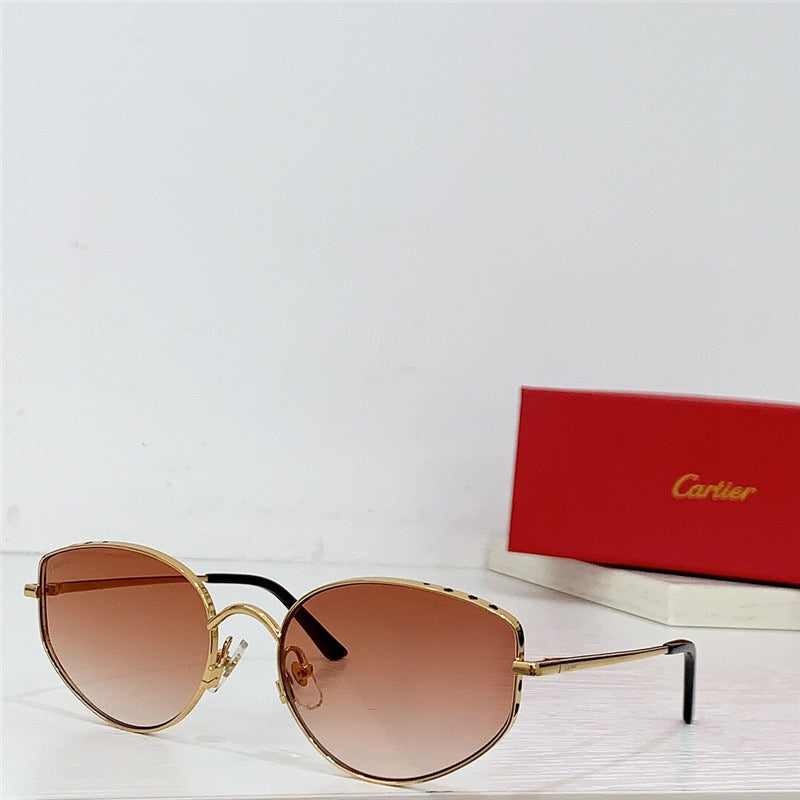 NEW Cartier metal frame sunglasses Panthere Women's s  0300S | 001 🐆 - buyonlinebehappy