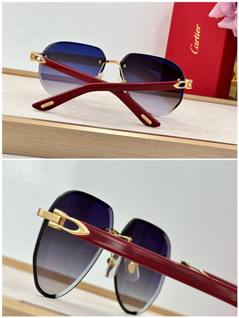 Cartier C DECOR CT0440S Wood frame Unisex Sunglasses 🐆 - buyonlinebehappy