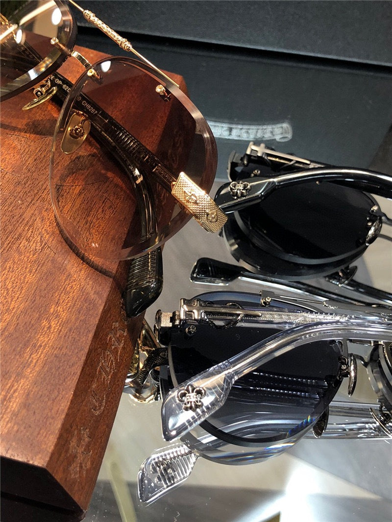 Chrome Hearts 8267 Metal frame Luxury Pilot Sunglasses🔱 - buyonlinebehappy