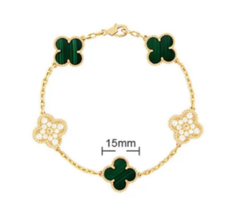 Van Cleef Vintage Alhambra Bracelet 18K Gold Plated Women's Jewelry 19 models✨ - buyonlinebehappy