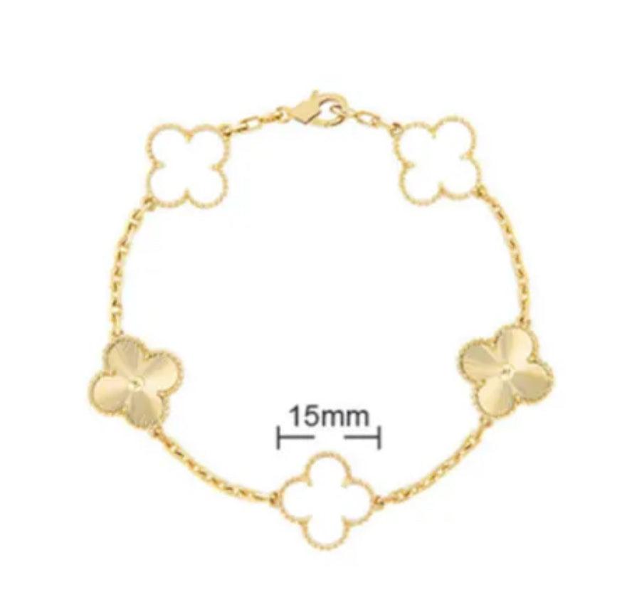 Van Cleef Vintage Alhambra Bracelet 18K Gold Plated Women's Jewelry 19 models✨ - buyonlinebehappy