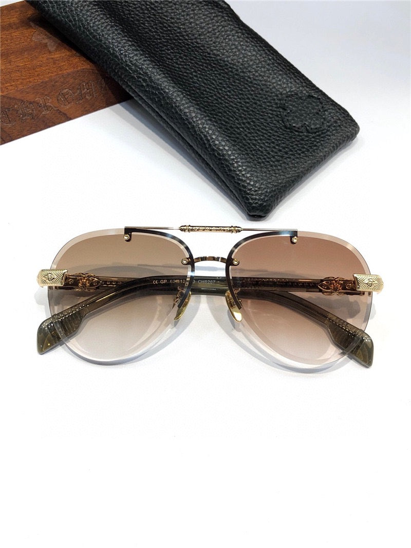 Chrome Hearts 8267 Metal frame Luxury Pilot Sunglasses🔱 - buyonlinebehappy