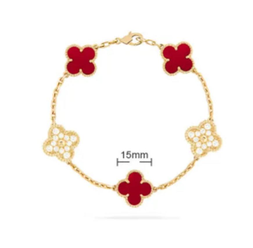 Van Cleef Vintage Alhambra Bracelet 18K Gold Plated Women's Jewelry 19 models✨ - buyonlinebehappy