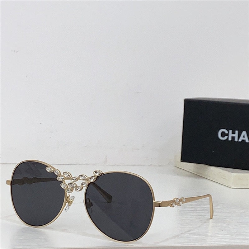 2024 CHANEL Pilot Metal & Strass Sunglasses 9566B 🖤 - buyonlinebehappy