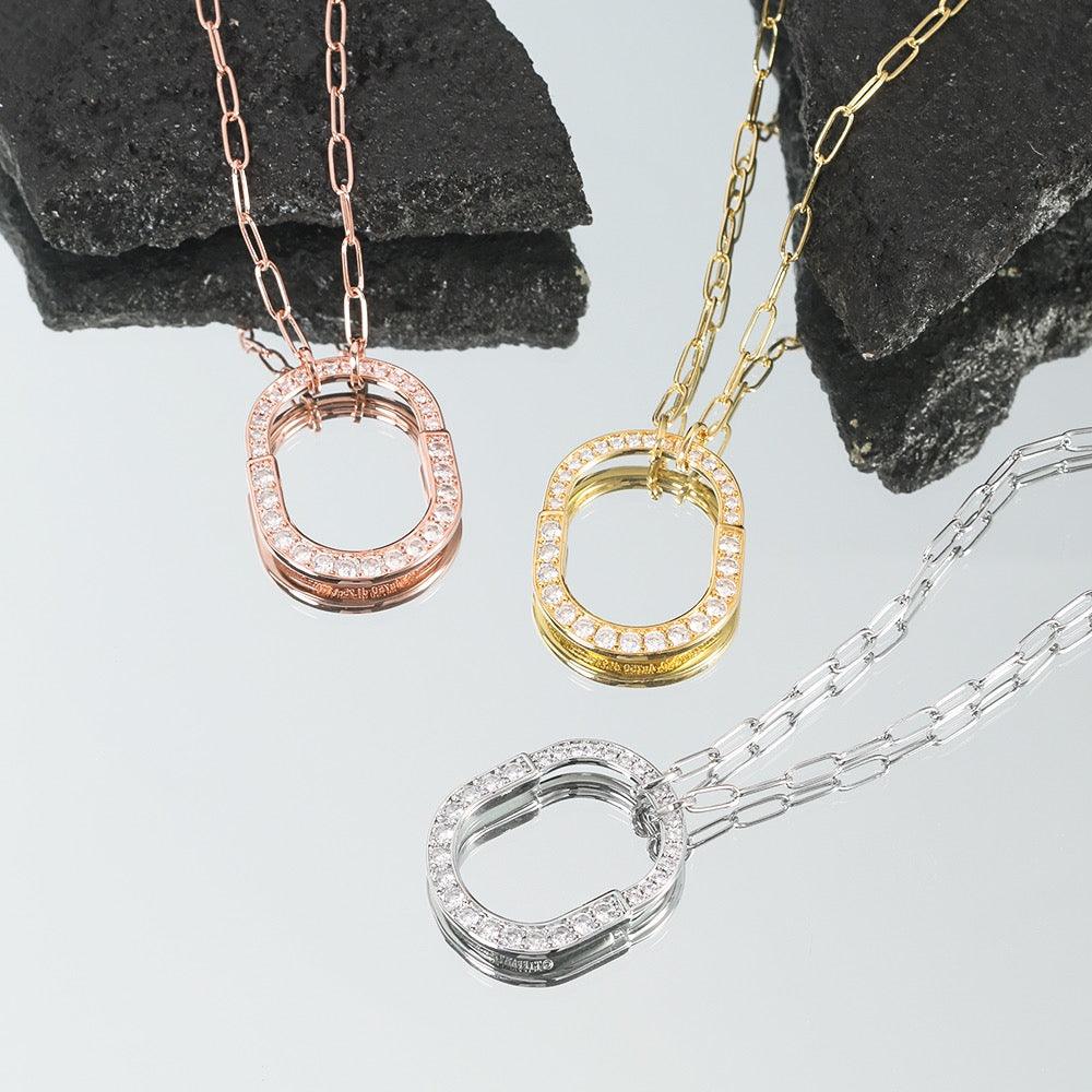 Tiffany&Co 18k Gold plated Unisex Unique Style Bangle Lock Pendant Necklace ✨ - buyonlinebehappy