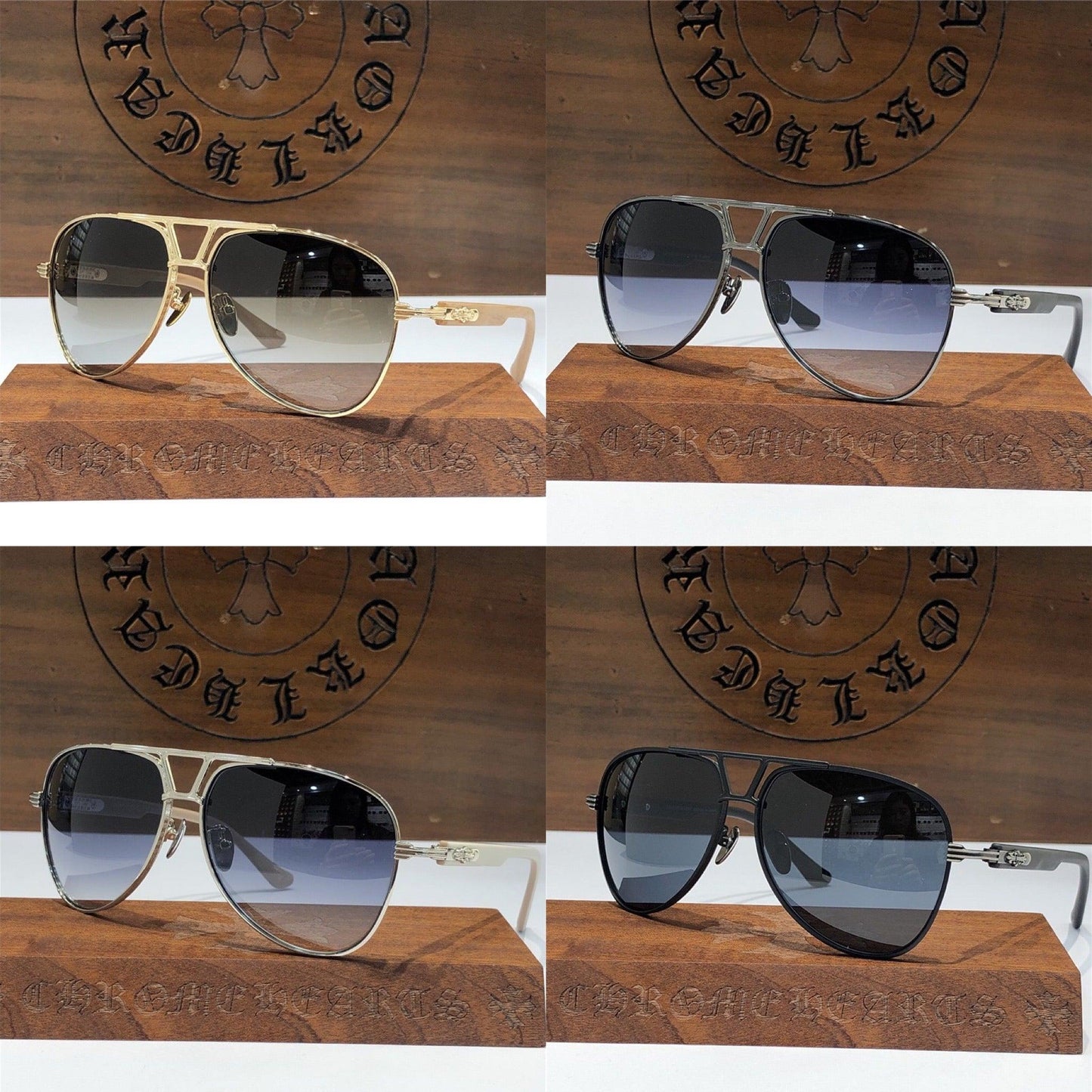 Chrome Hearts Aviator Sunglasses 60mm-4 STYLE - buyonlinebehappy