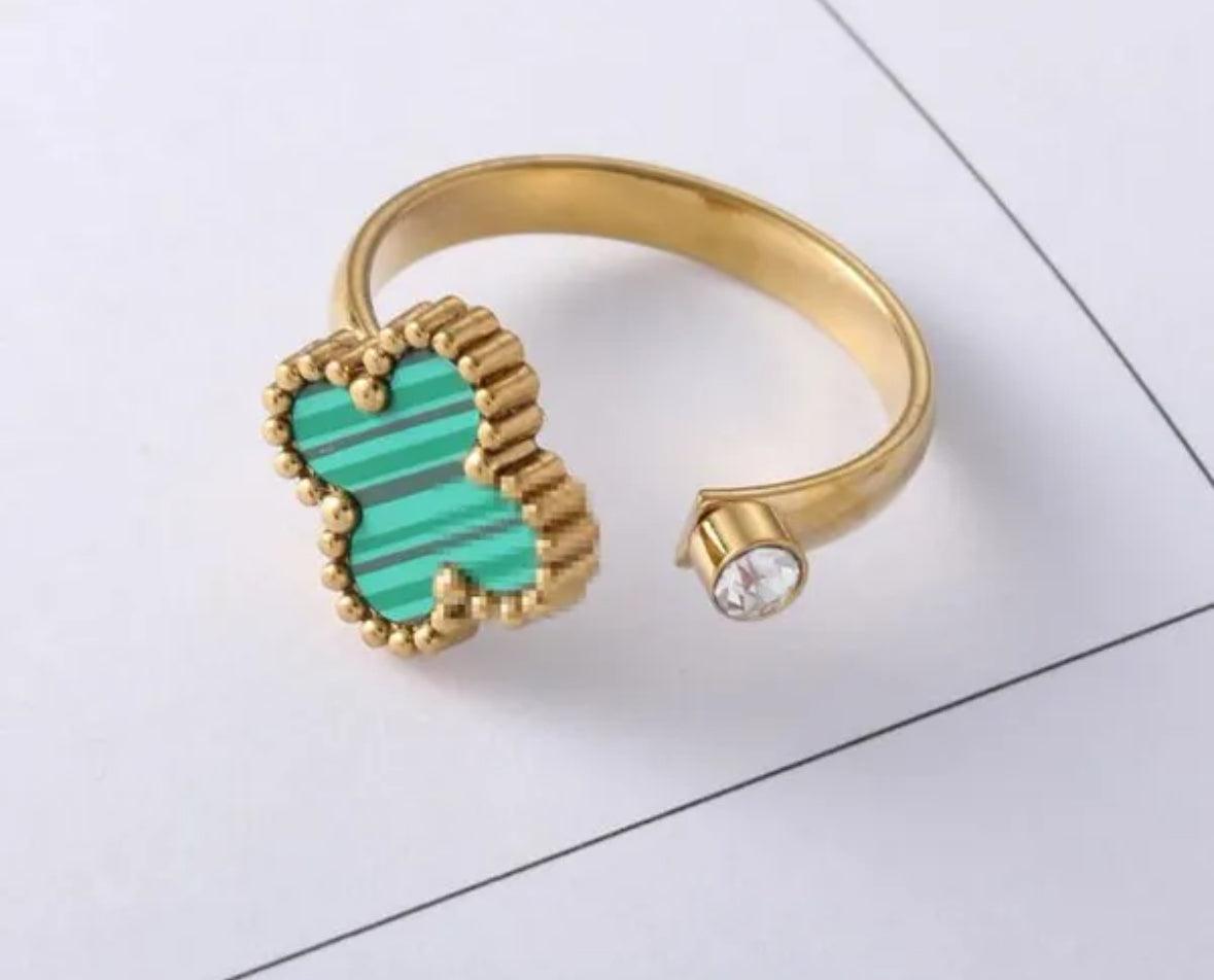 Van Cleef Vintage Alhambra Rings 18K Gold Plated Women's Jewelry 18 models✨ - buyonlinebehappy