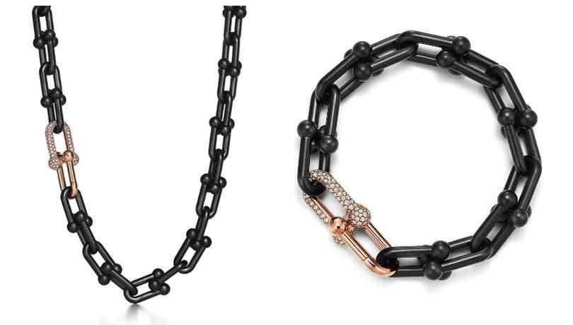 Tiffany&Co 18K Gold Plated Large Link Bracelet in Titanium with Zircon✨ - buyonlinebehappy