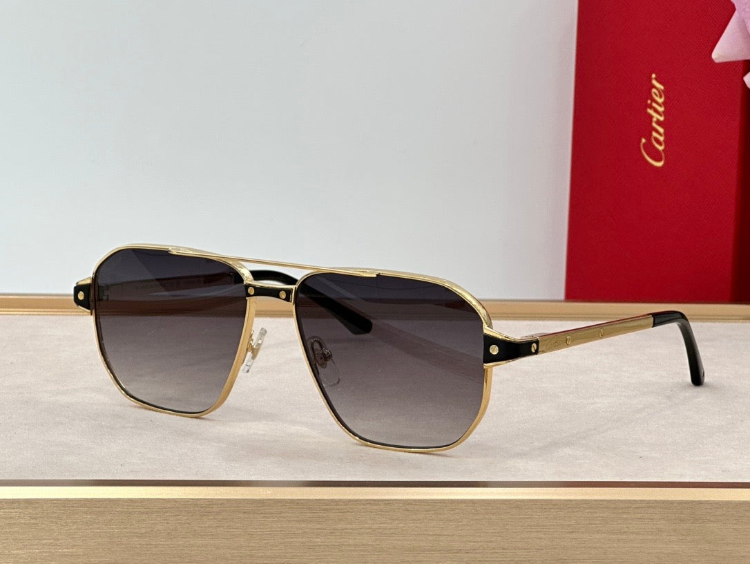 Cartier Exception POLARISED CT0424S 001 Sunglasses Pilot 59-15-140 ✨ - buyonlinebehappy