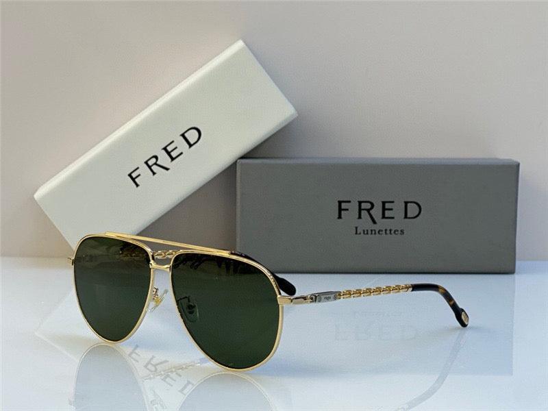 FRED MEN SUNGLASSES 40051U GOLD 24k PLATED FRAME HIGH QUALITY WITH LENS ✨ - buyonlinebehappy