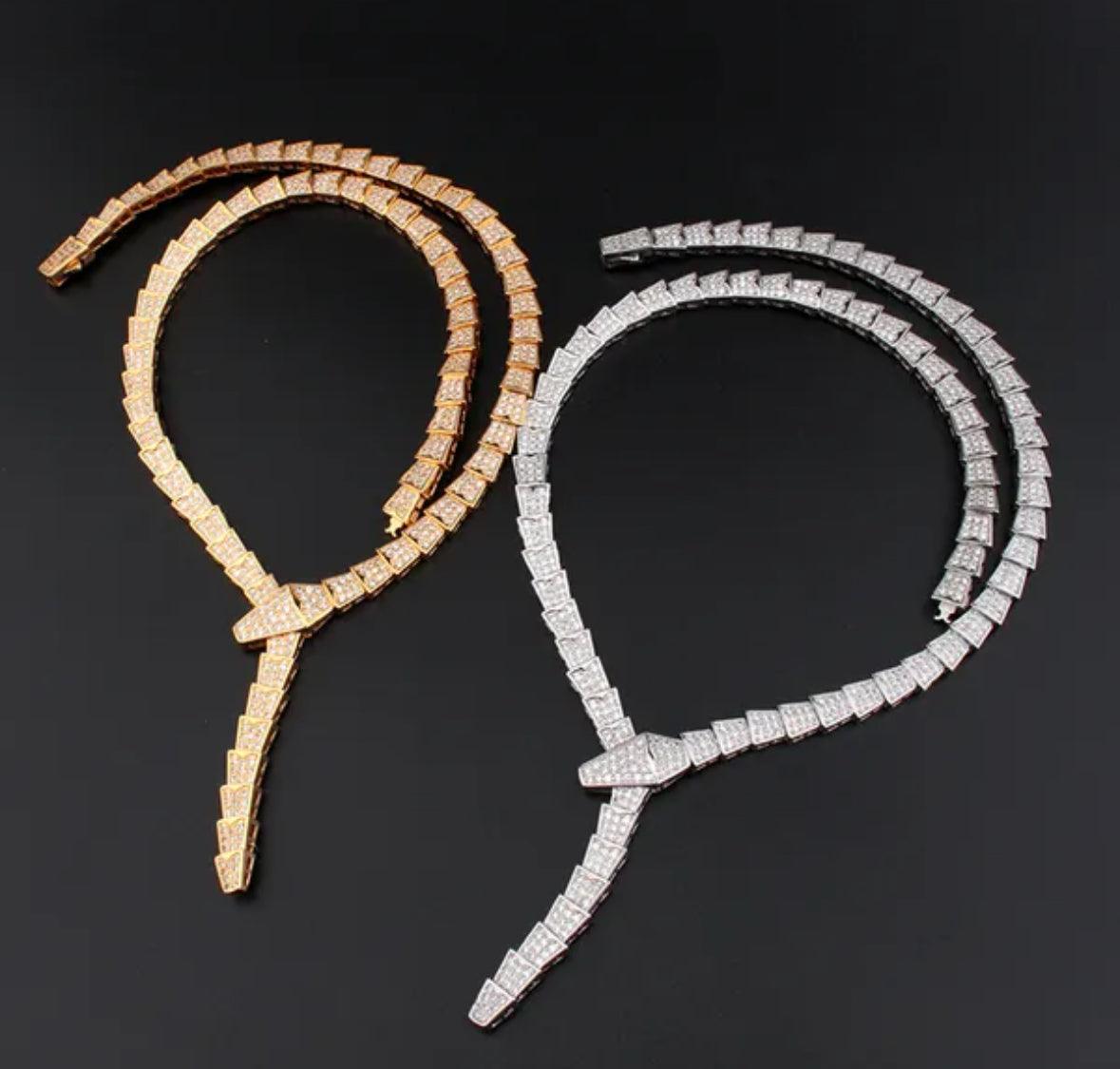 BVLGARI SERPENTI VIPER NECKLACE 18K Gold Plated Women's Jewelry GOLD-ROSE-WHITE ✨ - buyonlinebehappy