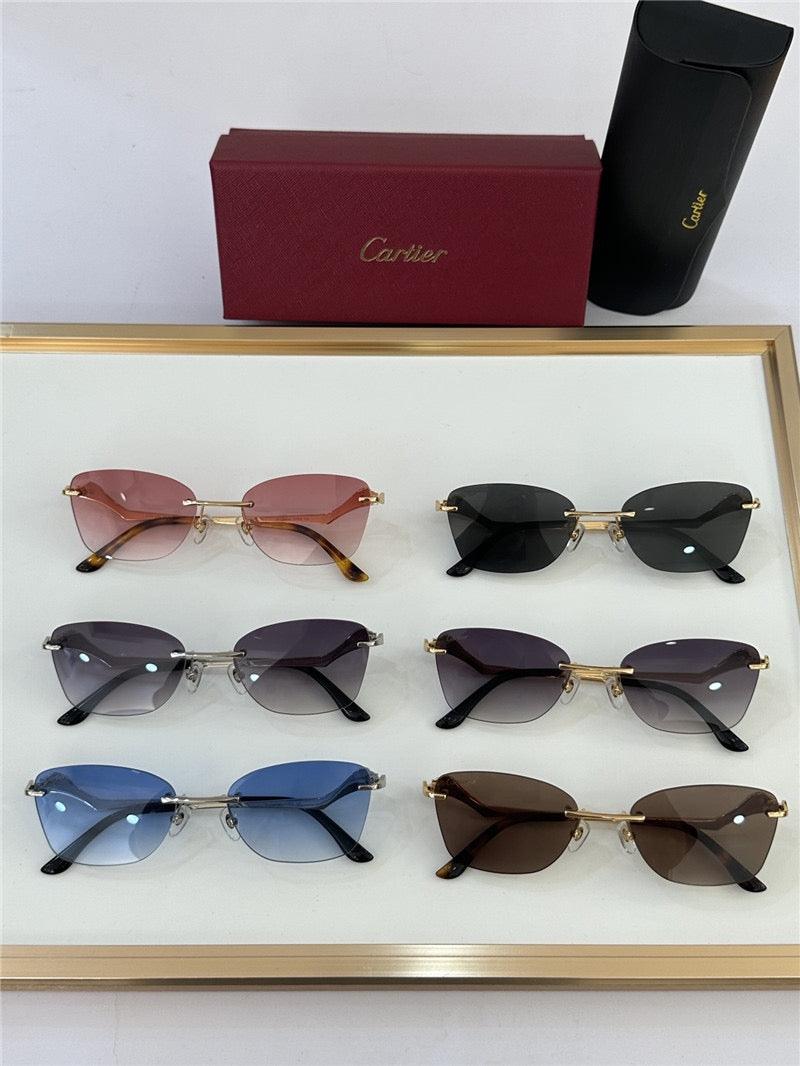 CARTIER CT 0120 - Trouserer - Platinum-Gold Sunglasses Men's Sunglasses 👑 - buyonlinebehappy