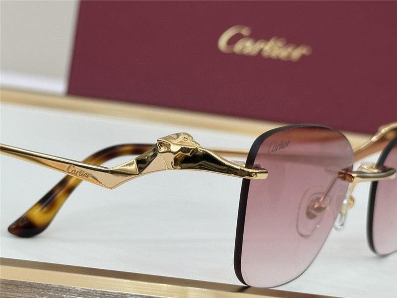 CARTIER CT 0120 - Trouserer - Platinum-Gold Sunglasses Men's Sunglasses 👑 - buyonlinebehappy