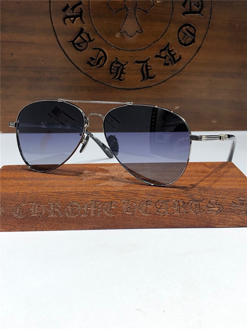 Chrome Hearts 8230 Metal-Acetate Aviator Sunglasses⚜️ - buyonlinebehappy