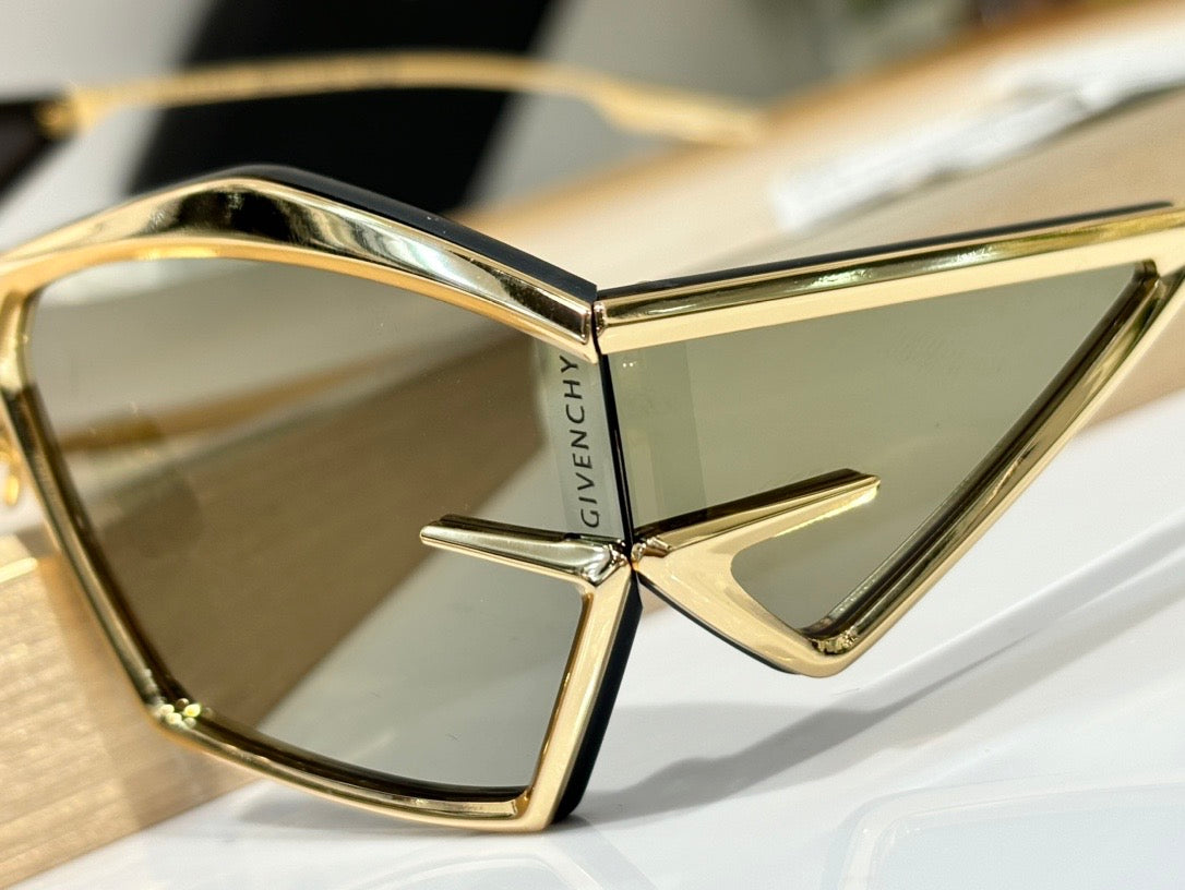 GIVENCHY GIV CUT GV40066U Cat-eye gold-tone sunglasses Size 66✨ - buyonlinebehappy