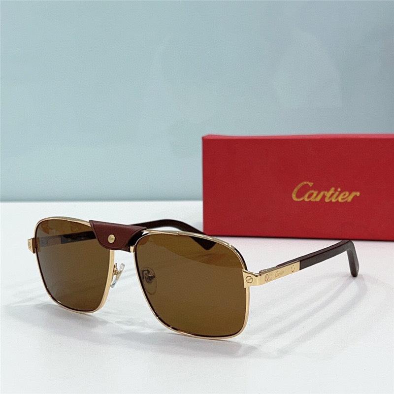 CARTIER SANTOS CT0389S Horn Men's SUNGLASSES 👑 - buyonlinebehappy