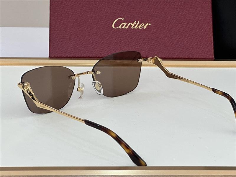 CARTIER CT 0120 - Trouserer - Platinum-Gold Sunglasses Men's Sunglasses 👑 - buyonlinebehappy