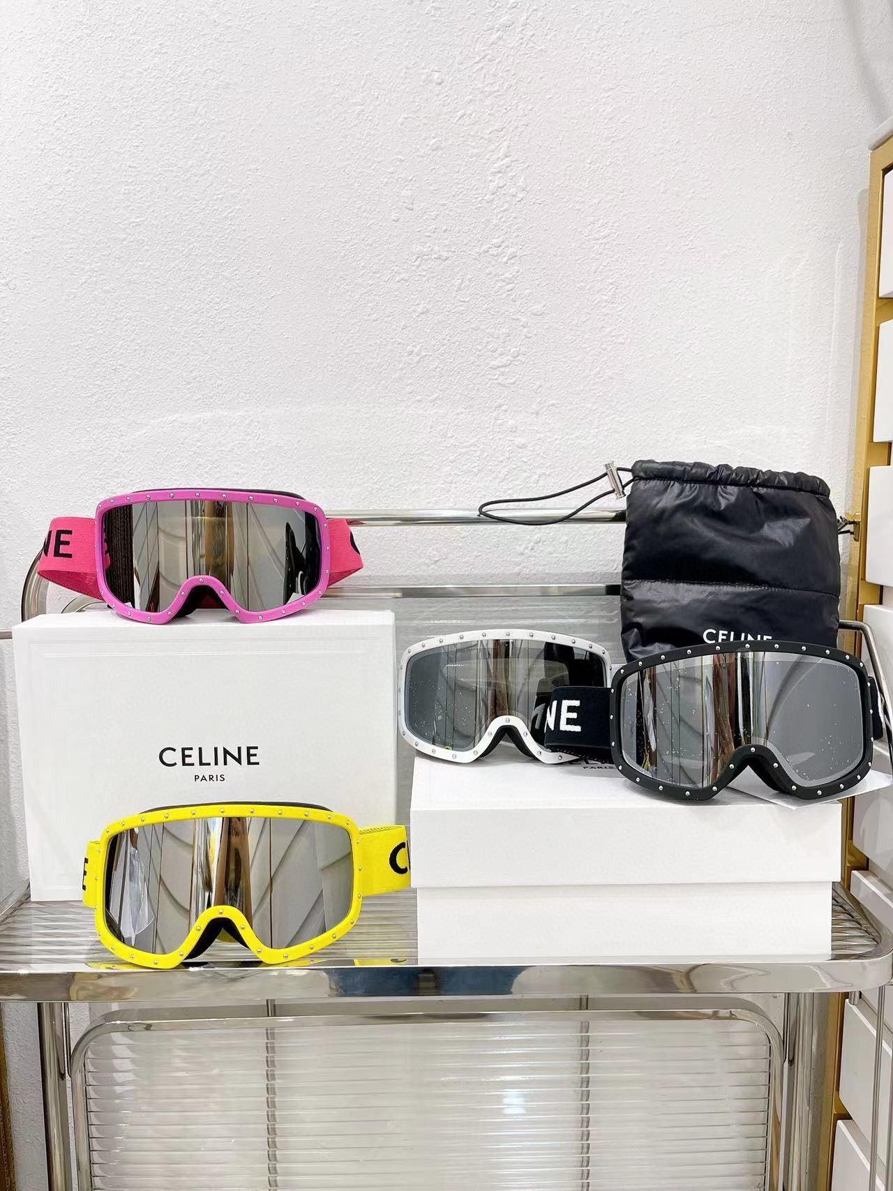 1 2024 CELINE EYEWEAR Studded Ski Goggles Sunglasses ✨ - buyonlinebehappy