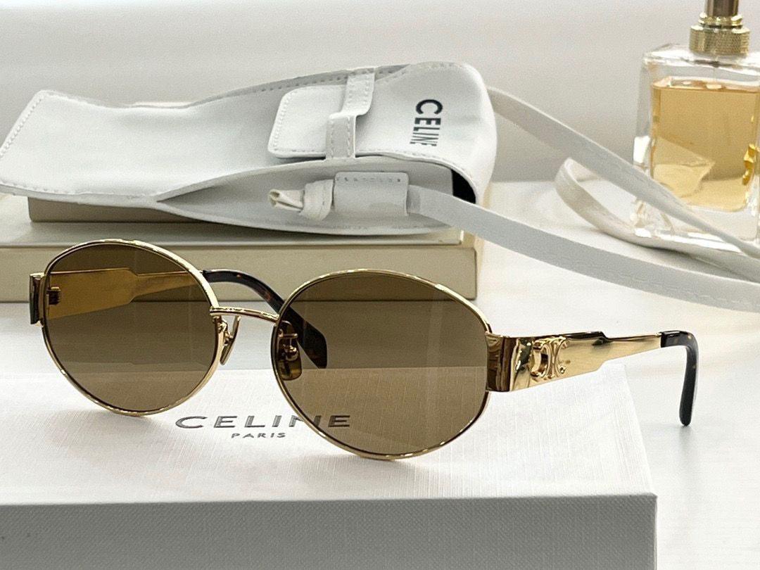 CELINE ovals Triomphe Metal 01 CL40235U 30N Sunglasses ✨ - buyonlinebehappy