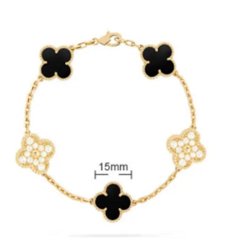 Van Cleef Vintage Alhambra Bracelet 18K Gold Plated Women's Jewelry 19 models✨ - buyonlinebehappy