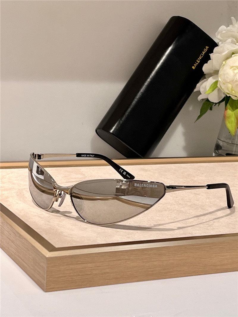 BALENCIAGA RAZOR CAT EYE BB0315 XL Black-Silver Sunglasses🏳️ - buyonlinebehappy