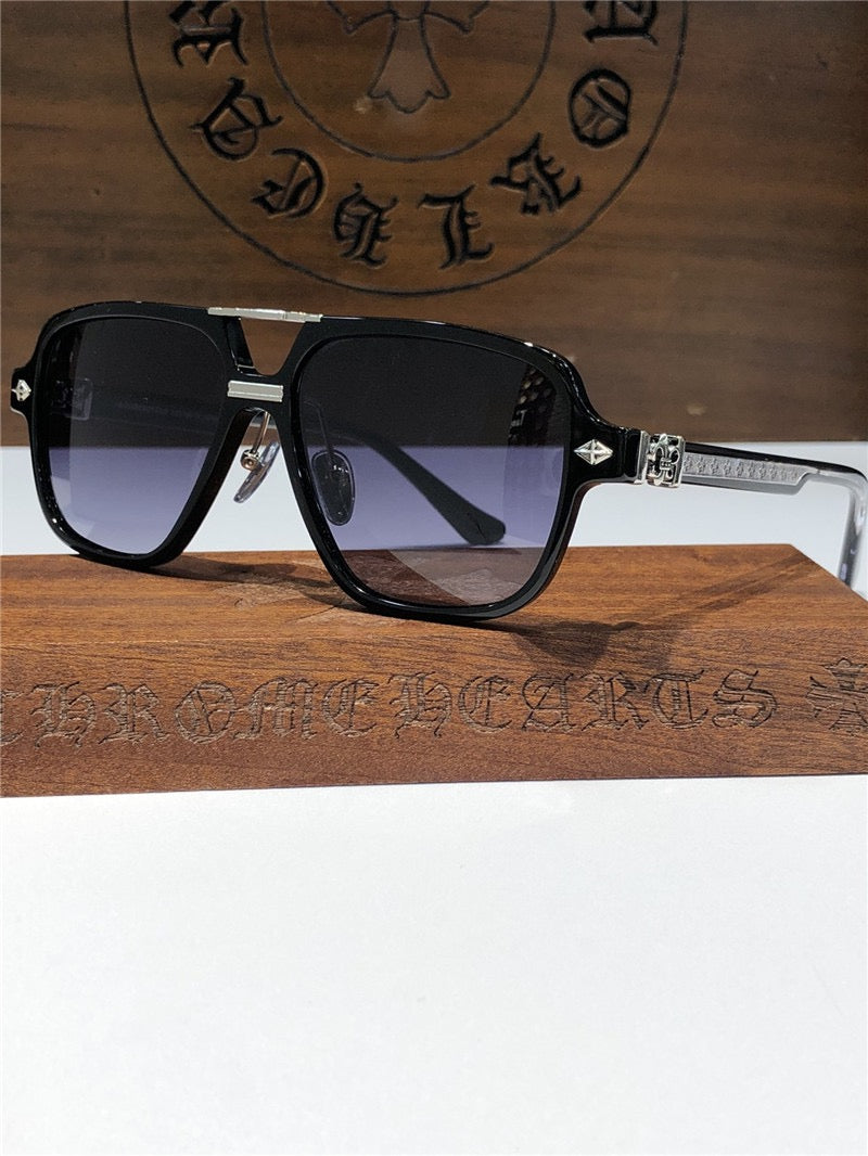 Chrome Hearts Sunglasses 8193 Black-Clear-Silver ✨ - buyonlinebehappy