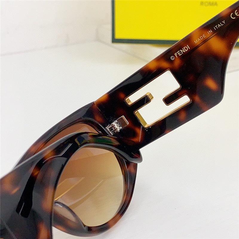 Fendi BAGUETTE FE 40109 I 01A Oval Sunglasses Women's✨ - buyonlinebehappy