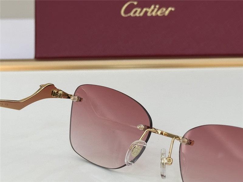 CARTIER CT 0120 - Trouserer - Platinum-Gold Sunglasses Men's Sunglasses 👑 - buyonlinebehappy