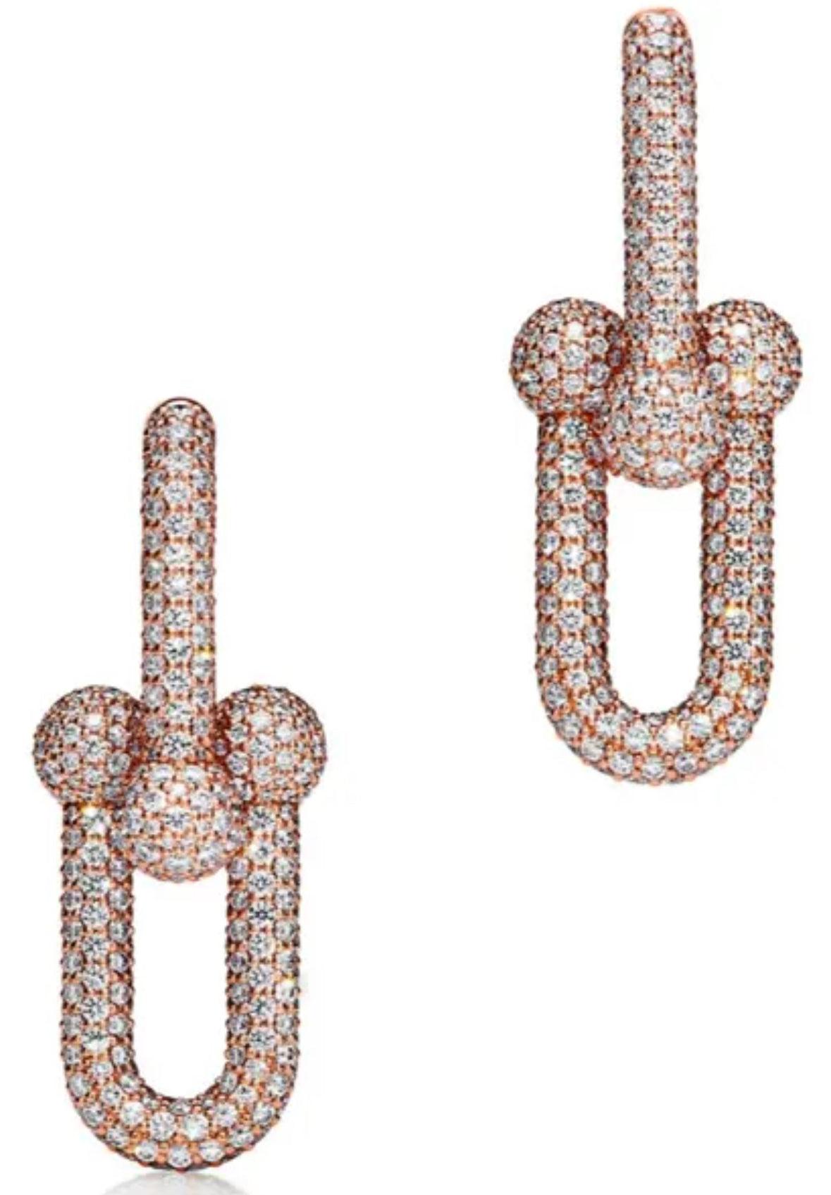 Tiffany&Co 18k Gold Plated 12 models Long Earrings Chain Link Diamond luxury Designer Jewelry for Women's Lock graduated Pavé Diamonds ✨ - buyonlinebehappy