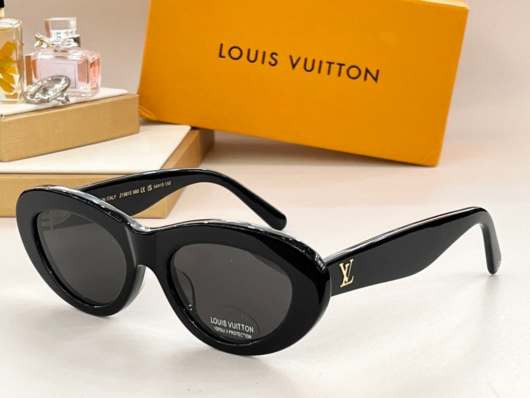 Louis Vuitton Z1981E 980 Oval Shape Negro Dorado Sunglasses  ✨