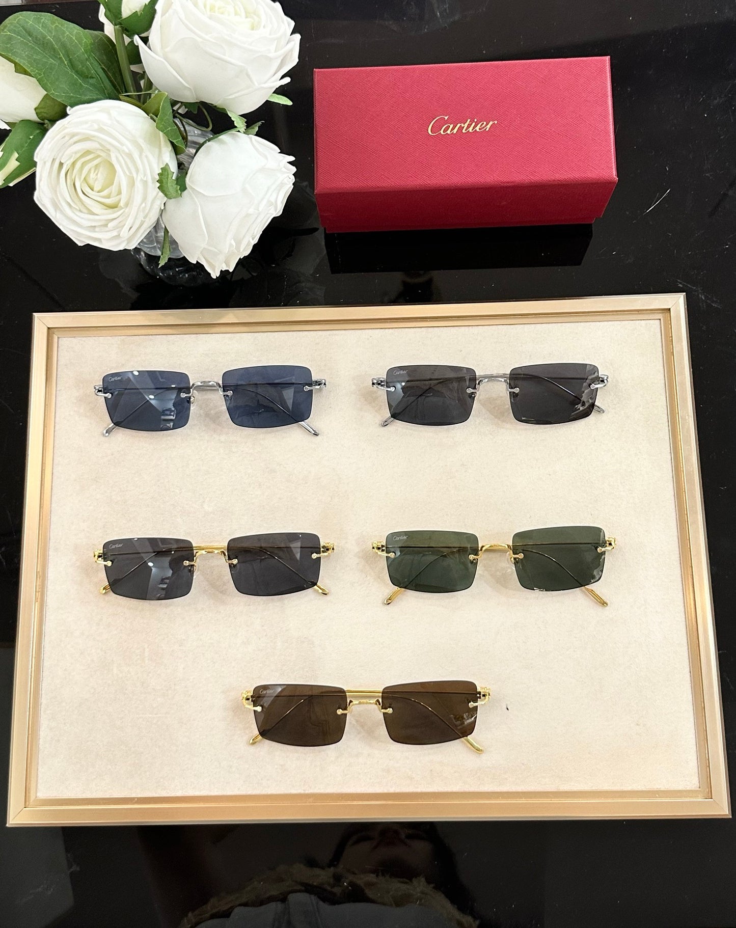 Cartier™ CT0367S 002 54 - Gold-Silver Unisex Sunglasses Precious 🐆 $11.000