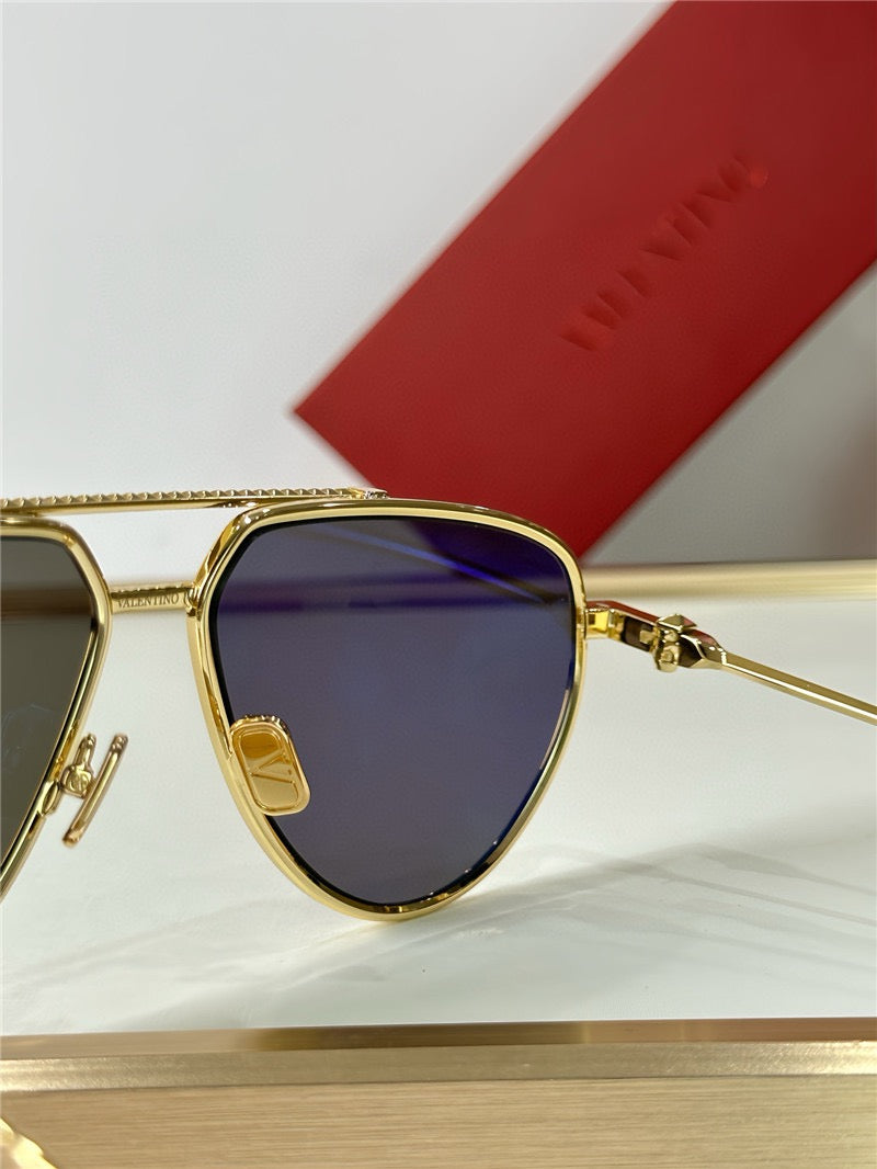 Valentino V-Stud II Titanium Aviator Unisex Sunglasses✨