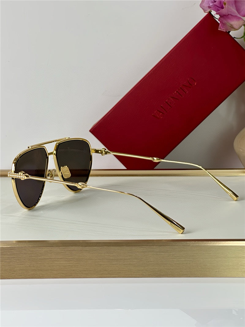 Valentino V-Stud II Titanium Aviator Unisex Sunglasses✨