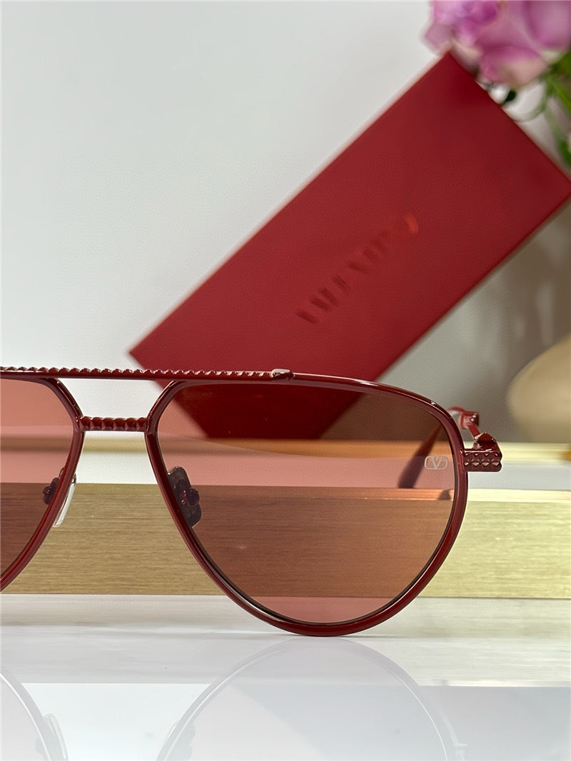 Valentino V-Stud II Titanium Aviator Unisex Sunglasses✨