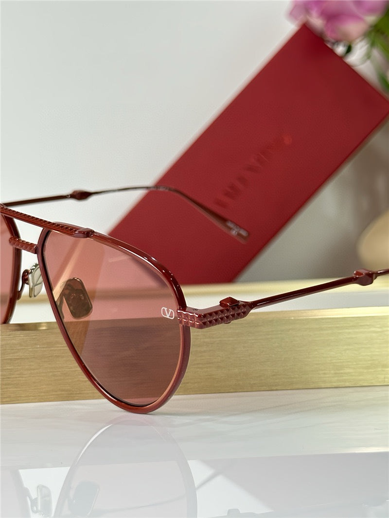 Valentino V-Stud II Titanium Aviator Unisex Sunglasses✨