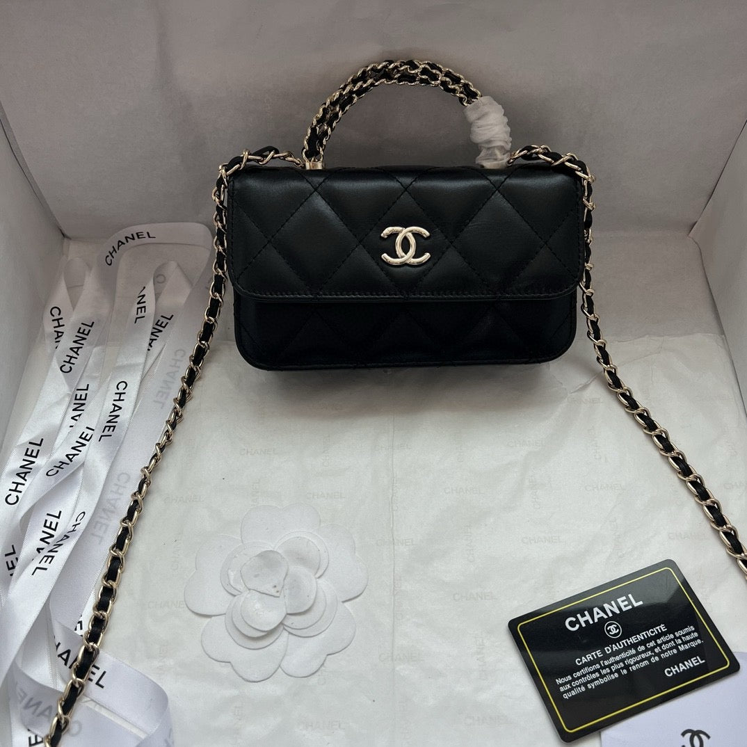 CHANEL Mini Rectangle Crystal Top Handle Flap Bag 23A Collection 2-SIZES ✨